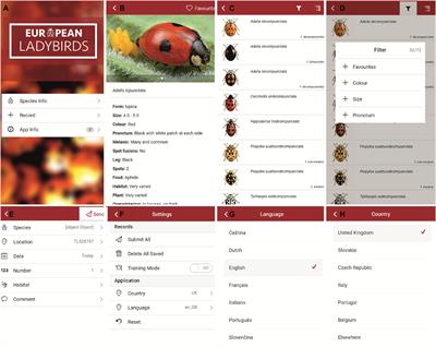 Development of the European Ladybirds Smartphone Application: A Tool for Citizen Science